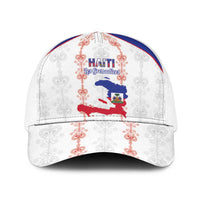 Haiti Football Baseball Net Cap Les Grenadiers Veve Vodou White - Wonder Print Shop