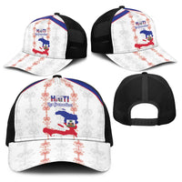 Haiti Football Baseball Net Cap Les Grenadiers Veve Vodou White - Wonder Print Shop