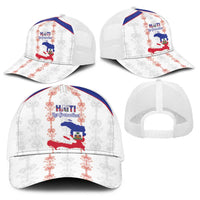 Haiti Football Baseball Net Cap Les Grenadiers Veve Vodou White - Wonder Print Shop
