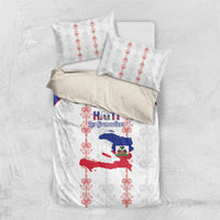 Haiti Football Bedding Set Les Grenadiers Veve Vodou White - Wonder Print Shop