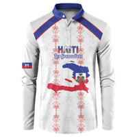 Custom Haiti Football Button Sweatshirt Les Grenadiers Veve Vodou White - Wonder Print Shop