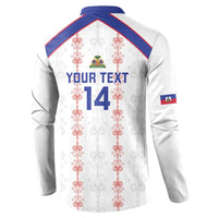Custom Haiti Football Button Sweatshirt Les Grenadiers Veve Vodou White - Wonder Print Shop