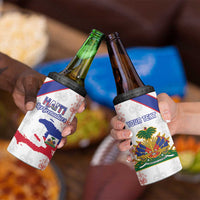 Custom Haiti Football 4 in 1 Can Cooler Tumbler Les Grenadiers Veve Vodou White - Wonder Print Shop
