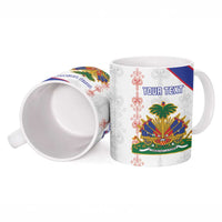 Custom Haiti Football Ceramic Mug Les Grenadiers Veve Vodou White - Wonder Print Shop