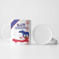 Custom Haiti Football Ceramic Mug Les Grenadiers Veve Vodou White - Wonder Print Shop