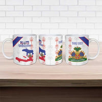 Custom Haiti Football Ceramic Mug Les Grenadiers Veve Vodou White - Wonder Print Shop