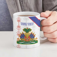 Custom Haiti Football Ceramic Mug Les Grenadiers Veve Vodou White - Wonder Print Shop