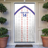 Custom Haiti Football Door Cover Les Grenadiers Veve Vodou White - Wonder Print Shop