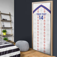 Custom Haiti Football Door Cover Les Grenadiers Veve Vodou White - Wonder Print Shop