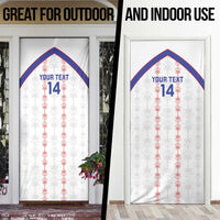 Custom Haiti Football Door Cover Les Grenadiers Veve Vodou White - Wonder Print Shop
