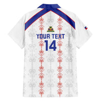 Custom Haiti Football Hawaiian Shirt Les Grenadiers Veve Vodou White - Wonder Print Shop