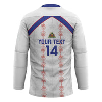 Custom Haiti Football Hockey Jersey Les Grenadiers Veve Vodou White - Wonder Print Shop