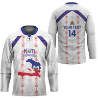 Custom Haiti Football Hockey Jersey Les Grenadiers Veve Vodou White - Wonder Print Shop