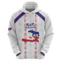 Custom Haiti Football Hoodie Les Grenadiers Veve Vodou White - Wonder Print Shop