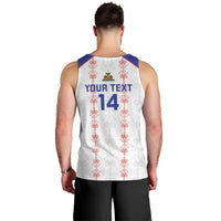 Custom Haiti Football Men Tank Top Les Grenadiers Veve Vodou White - Wonder Print Shop