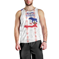 Custom Haiti Football Men Tank Top Les Grenadiers Veve Vodou White - Wonder Print Shop
