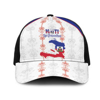 Haiti Football Mesh Trucker Cap Les Grenadiers Veve Vodou White - Wonder Print Shop