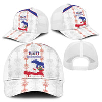 Haiti Football Mesh Trucker Cap Les Grenadiers Veve Vodou White - Wonder Print Shop
