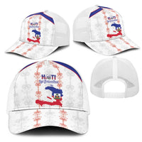 Haiti Football Mesh Trucker Cap Les Grenadiers Veve Vodou White - Wonder Print Shop