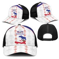 Haiti Football Mesh Trucker Cap Les Grenadiers Veve Vodou White - Wonder Print Shop