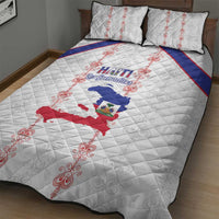 Haiti Football Quilt Bed Set Les Grenadiers Veve Vodou White - Wonder Print Shop