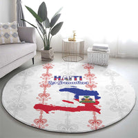 Haiti Football Round Carpet Les Grenadiers Veve Vodou White - Wonder Print Shop