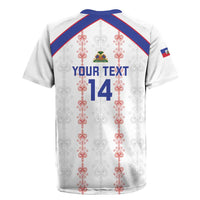 Custom Haiti Football Rugby Jersey Les Grenadiers Veve Vodou White - Wonder Print Shop