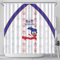 Haiti Football Shower Curtain Les Grenadiers Veve Vodou White - Wonder Print Shop