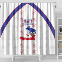 Haiti Football Shower Curtain Les Grenadiers Veve Vodou White - Wonder Print Shop