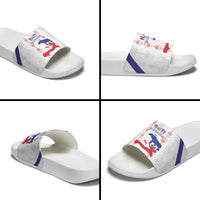 Haiti Football Slide Sandals Les Grenadiers Veve Vodou White - Wonder Print Shop