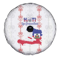 Haiti Football Spare Tire Cover Les Grenadiers Veve Vodou White - Wonder Print Shop