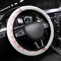 Haiti Football Steering Wheel Cover Les Grenadiers Veve Vodou White - Wonder Print Shop