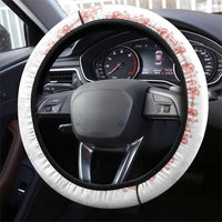 Haiti Football Steering Wheel Cover Les Grenadiers Veve Vodou White - Wonder Print Shop