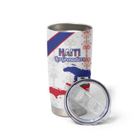 Custom Haiti Football Tumbler Cup Les Grenadiers Veve Vodou White - Wonder Print Shop
