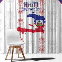 Haiti Football Window Curtain Les Grenadiers Veve Vodou White - Wonder Print Shop
