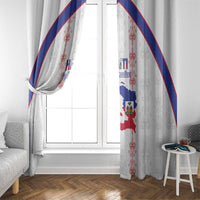 Haiti Football Window Curtain Les Grenadiers Veve Vodou White - Wonder Print Shop