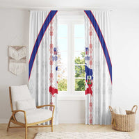 Haiti Football Window Curtain Les Grenadiers Veve Vodou White - Wonder Print Shop