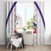 Haiti Football Window Curtain Les Grenadiers Veve Vodou White - Wonder Print Shop