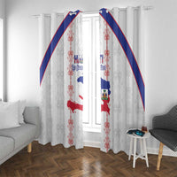 Haiti Football Window Curtain Les Grenadiers Veve Vodou White - Wonder Print Shop