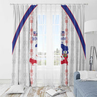 Haiti Football Window Curtain Les Grenadiers Veve Vodou White - Wonder Print Shop