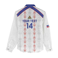 Custom Haiti Football Women Casual Shirt Les Grenadiers Veve Vodou White - Wonder Print Shop