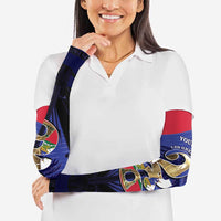 Personalized Les Grenadiers Haiti Football Arm Sleeves 2026 Nou Retounen Blue Version - Wonder Print Shop