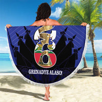 Les Grenadiers Haiti Football Beach Blanket 2026 Nou Retounen Blue Version - Wonder Print Shop