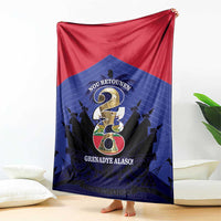 Les Grenadiers Haiti Football Blanket 2026 Nou Retounen Blue Version - Wonder Print Shop