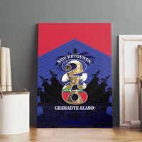 Les Grenadiers Haiti Football Canvas Wall Art 2026 Nou Retounen Blue Version - Wonder Print Shop