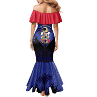 Personalized Les Grenadiers Haiti Football Family Matching Mermaid Dress and Hawaiian Shirt 2026 Nou Retounen Blue Version - Wonder Print Shop