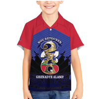 Personalized Les Grenadiers Haiti Football Family Matching Mermaid Dress and Hawaiian Shirt 2026 Nou Retounen Blue Version - Wonder Print Shop