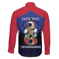 Personalized Les Grenadiers Haiti Football Family Matching Off Shoulder Maxi Dress and Hawaiian Shirt 2026 Nou Retounen Blue Version - Wonder Print Shop