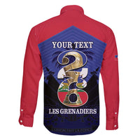 Personalized Les Grenadiers Haiti Football Family Matching Off Shoulder Short Dress and Hawaiian Shirt 2026 Nou Retounen Blue Version - Wonder Print Shop