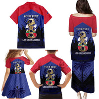 Personalized Les Grenadiers Haiti Football Family Matching Puletasi and Hawaiian Shirt 2026 Nou Retounen Blue Version - Wonder Print Shop